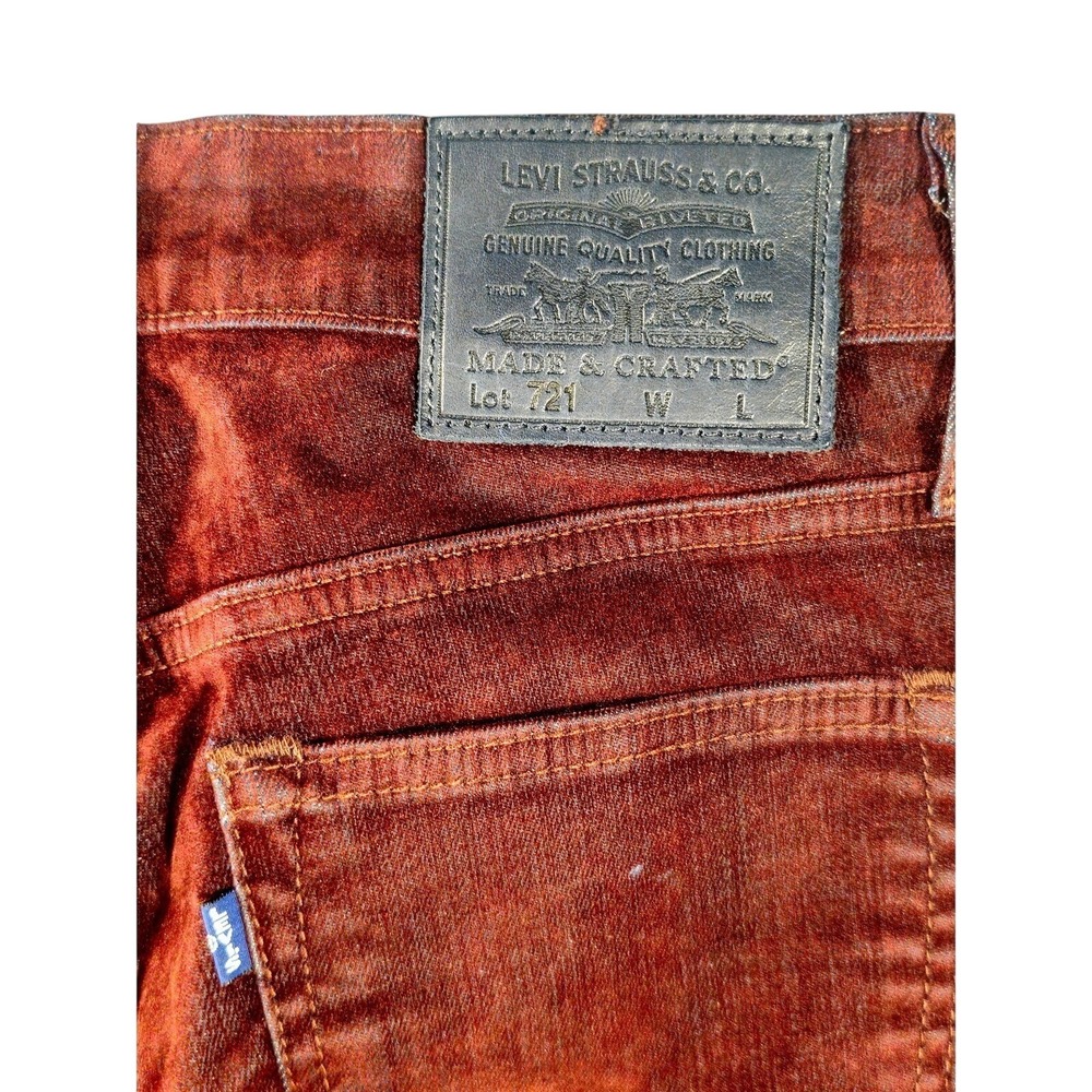 Levi's Made & Crafted Red Velvet 721 Jeans Size 26 Women's RARE - Picture 4 of 9
